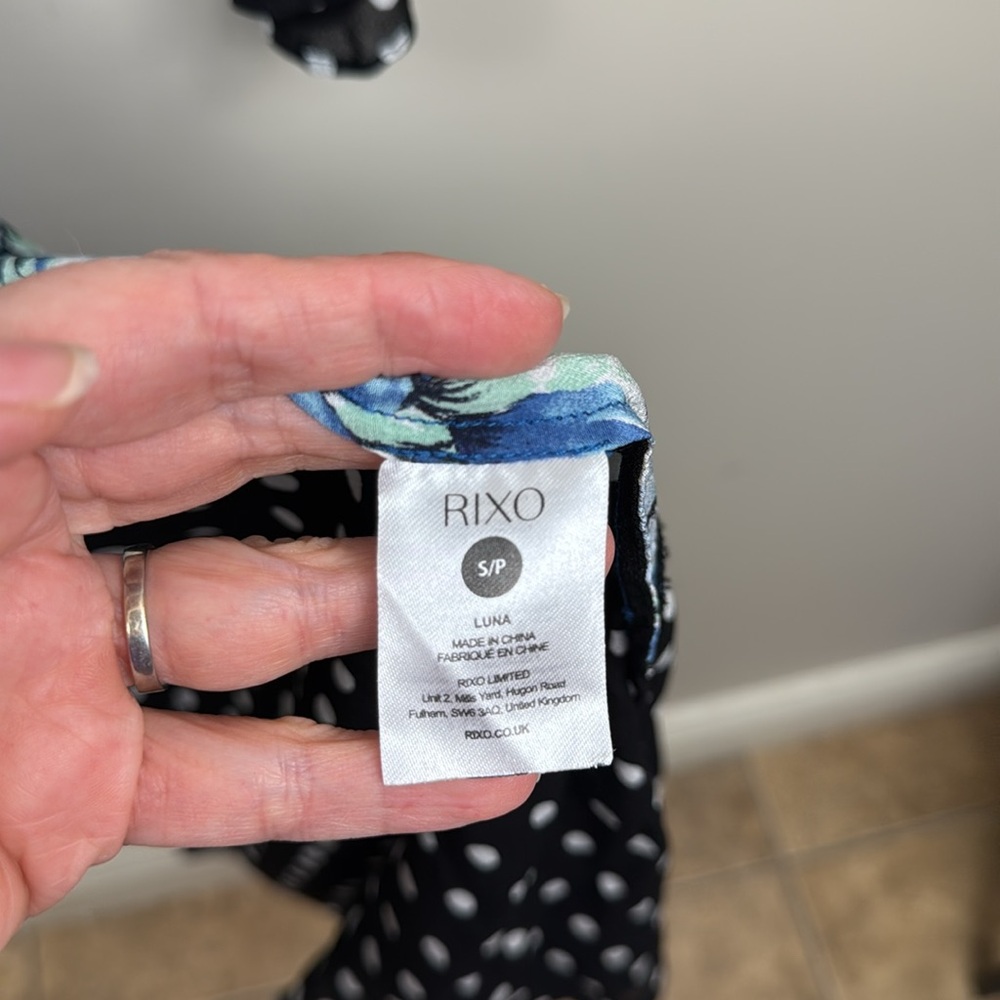 RIXO LONDON BONNIE CONTRAST FLORAL/SPOT wrap MAXI DRESS small - Picture 9 of 14